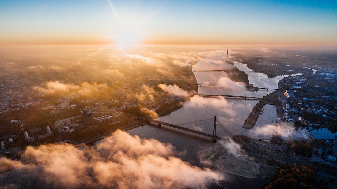 Riga ferry terminal and harbour