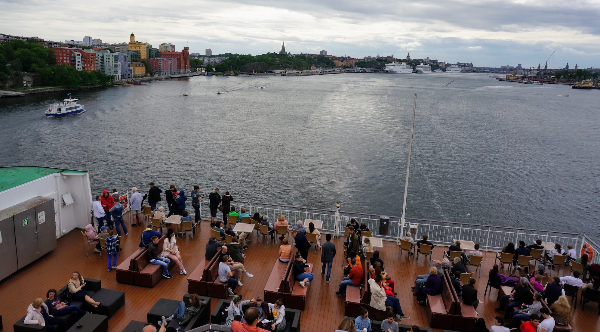 Departing Stockholm aboard a ferry from Stadsgården port.